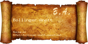 Bollinger Anett névjegykártya