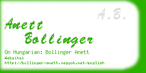 anett bollinger business card